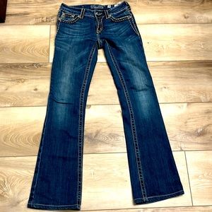 Women's MISS ME Bootcut Flap Back Pocket Jeans Size 28 Blue
